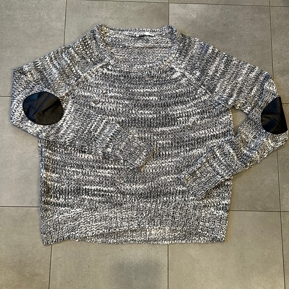 Pam & Gela Distressed Sweater With Large Side Slit